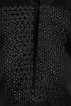 Shop_Partykles_Black Cotton Satin Beads, Stones Embroidered Kurta Set _Online