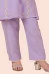 Buy_Partykles_Purple Polyester, Silk Sequins, Embroidery Kurta Set _Online_at_Aza_Fashions