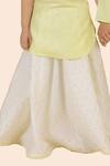 Shop_Partykles_Yellow Silk, Chanderi Sequins, Embroidery A-line Kurta And Skirt Set _Online_at_Aza_Fashions