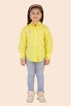 Buy_Partykles_Yellow Fine 60s Poplin Embroidered Swarovski Work Shirt _at_Aza_Fashions