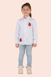 Buy_Partykles_White 100% Cotton Satin Embroidered Heart Ladybug Shirt _at_Aza_Fashions