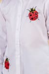 Shop_Partykles_White 100% Cotton Satin Embroidered Heart Ladybug Shirt 