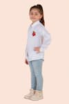 Partykles_White 100% Cotton Satin Embroidered Heart Ladybug Shirt _Online