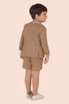 Shop_Partykles_Brown Linen Solid Blazer Shorts Set _at_Aza_Fashions