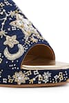 Anaar_Blue Dabka Gliteratti Celestial Motif Embroidered Heels _at_Aza_Fashions