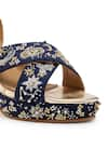 Anaar_Blue Dabka Starstruck Celestial Motif Embroidered Heels _at_Aza_Fashions