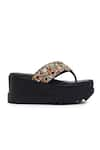 Buy_Anaar_Black Rizzy Satin Stone Work Sandals _Online_at_Aza_Fashions