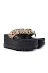 Buy_Anaar_Black Rizzy Satin Stone Work Sandals 