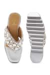 Shop_Anaar_Silver Stone Work Wedge Sandals _at_Aza_Fashions