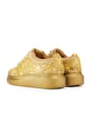 Shop_Anaar_Gold Acrylic Mirror Terazzo And Cutdana Sneakers _Online_at_Aza_Fashions