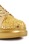 Anaar_Gold Acrylic Mirror Terazzo And Cutdana Sneakers _at_Aza_Fashions