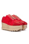 Buy_Anaar_Red Acrylic Mirror Sorority Embellished Sneakers _at_Aza_Fashions