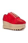 Anaar_Red Acrylic Mirror Sorority Embellished Sneakers _Online_at_Aza_Fashions