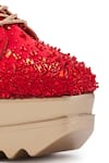 Anaar_Red Acrylic Mirror Sorority Embellished Sneakers _at_Aza_Fashions