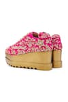 Shop_Anaar_Pink Dabka Sajna And Pita Work Wedge Sneakers _Online_at_Aza_Fashions