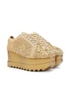 Buy_Anaar_Gold Jadau Brocade Sneakers _at_Aza_Fashions