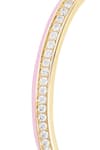 Shop_ISHARYA_Pink Enamel Disco And Cubic Zirconia Embellished Cuff Bracelet _Online_at_Aza_Fashions