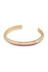 Buy_ISHARYA_Red Enamel Disco Cubic Zirconia And Work Bracelet _Online_at_Aza_Fashions