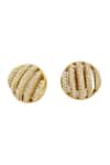 Buy_ISHARYA_Gold Plated Cubic Zirconia Bling Embellished Stud Earrings _at_Aza_Fashions