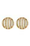 Shop_ISHARYA_Gold Plated Cubic Zirconia Bling Embellished Stud Earrings _at_Aza_Fashions