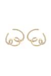 Shop_ISHARYA_Gold Plated Cubic Zirconia Disco Reverie Embellished Studs _at_Aza_Fashions