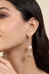 Buy_ISHARYA_Multi Color Enamel Disco Needle Thread Cubic Zirconia Embellished Earrings _at_Aza_Fashions