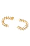 Shop_ISHARYA_Gold Plated Cubic Zirconia Spiral Embellished Hoop Earrings _at_Aza_Fashions