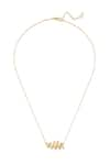 Shop_ISHARYA_Gold Plated Cubic Zirconia Spiral Embellished Pendant Necklace _at_Aza_Fashions