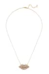 Shop_ISHARYA_Red Cubic Zirconia Party Pout Embellished Pendant Necklace _at_Aza_Fashions