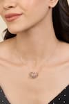 Buy_ISHARYA_Red Cubic Zirconia Heartbeat Embellished Necklace _Online_at_Aza_Fashions