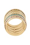 Shop_ISHARYA_Multi Color Cubic Zirconia Rainbow Spiral Embellished Ring _Online_at_Aza_Fashions