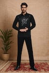 Buy_Arihant Rai Sinha_Black Cotton Metallic Tape Embellished Shirt _at_Aza_Fashions