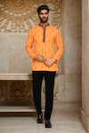 Buy_Arihant Rai Sinha_Orange Cotton Abstract Pattern Kurta _at_Aza_Fashions