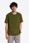 Buy_Terra Luna_Green 100% Organic Handloom Cotton Solid Pico Half Sleeve T-shirt _at_Aza_Fashions