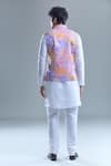 Shop_Aryavir Malhotra_Purple Kurta And Churidar Silk Printed Foil Garden Bandi With Set _at_Aza_Fashions