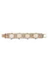 Shop_House Of Tuhina_Gold Plated Crystals Quartz Stone Beaded Bracelet _at_Aza_Fashions