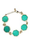 Buy_House Of Tuhina_Gold Plated Enamel Geometric Bracelet _at_Aza_Fashions