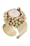 Buy_House Of Tuhina_Gold Plated Epoxy Cluster Circle Ring _at_Aza_Fashions