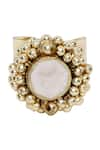 House Of Tuhina_Gold Plated Epoxy Cluster Circle Ring _Online_at_Aza_Fashions