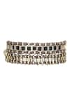 Buy_House Of Tuhina_Gold Plated Bar Falak Mirror Double Wrap Bracelet _at_Aza_Fashions