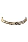 Shop_House Of Tuhina_Gold Plated Bar Falak Mirror Double Wrap Bracelet _at_Aza_Fashions