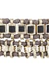 House Of Tuhina_Gold Plated Bar Falak Mirror Double Wrap Bracelet _Online_at_Aza_Fashions