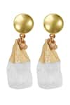 Buy_House Of Tuhina_Gold Plated Stone Drop Earrings _at_Aza_Fashions