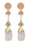 Buy_House Of Tuhina_Gold Plated Stone Round Enamel Drop Earrings _at_Aza_Fashions