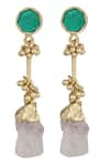 Buy_House Of Tuhina_Gold Plated Stone Enamel Drop Earrings _at_Aza_Fashions