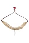 Buy_House Of Tuhina_Gold Plated Bead Tassels Multi Layer Stone Choker _at_Aza_Fashions