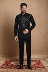 Buy_Arihant Rai Sinha_Black Cotton Tape Embellished Shirt _at_Aza_Fashions