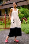 Buy_Jodi_White Handwoven Cotton Embroidery Stitch Kokeshi Figuring Heart Ombre Dress _at_Aza_Fashions