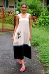 Shop_Jodi_White Handwoven Cotton Embroidery Stitch Kokeshi Figuring Heart Ombre Dress _Online_at_Aza_Fashions