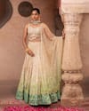 Buy_Laxmishriali_Green Lehenga And Blouse Organza Embroidered Cutdana Sweetheart & Sequin Set _at_Aza_Fashions